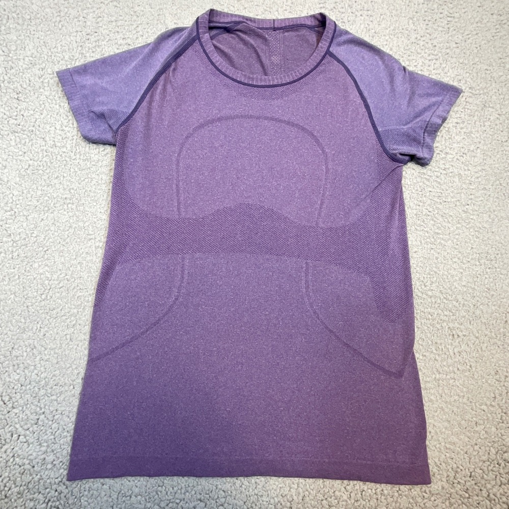 Lululemon Swiftly Tech Short Sleeve Women 6 Purple Heathered Running Shirt Top